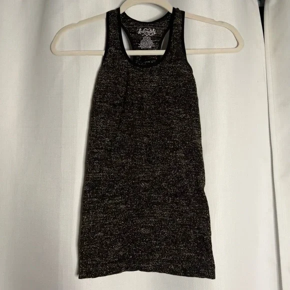 Intimately Free People Black and Gold Metallic Racerback Tank Top Small - Picture 5 of 5